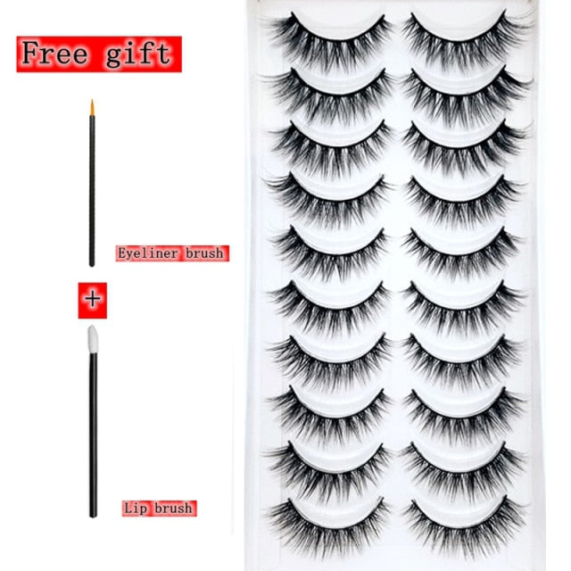 2-10 Pairs 3D Mink Lashes Natural Thick Long False Eyelashes Dramatic Volume Fake Lashes Makeup Eyelash Extension Silk Eyelashes