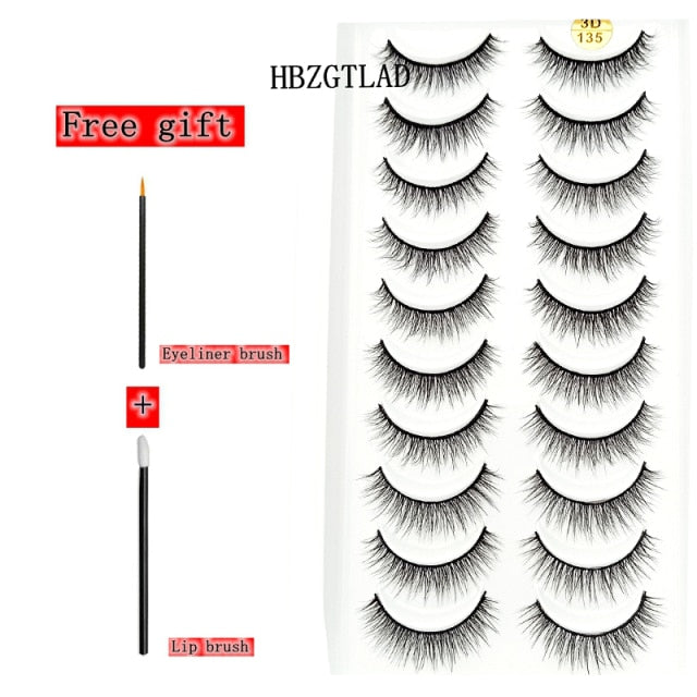 2-10 Pairs 3D Mink Lashes Natural Thick Long False Eyelashes Dramatic Volume Fake Lashes Makeup Eyelash Extension Silk Eyelashes