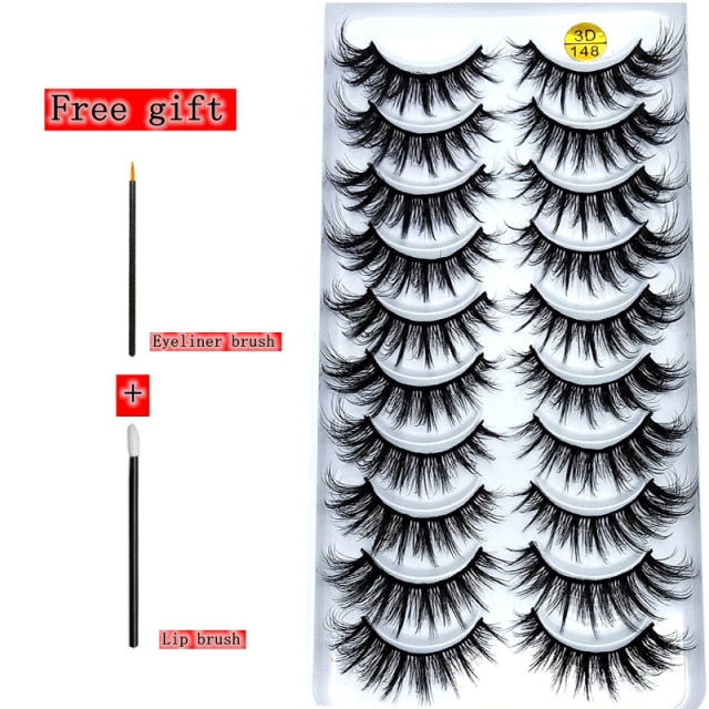 2-10 Pairs 3D Mink Lashes Natural Thick Long False Eyelashes Dramatic Volume Fake Lashes Makeup Eyelash Extension Silk Eyelashes