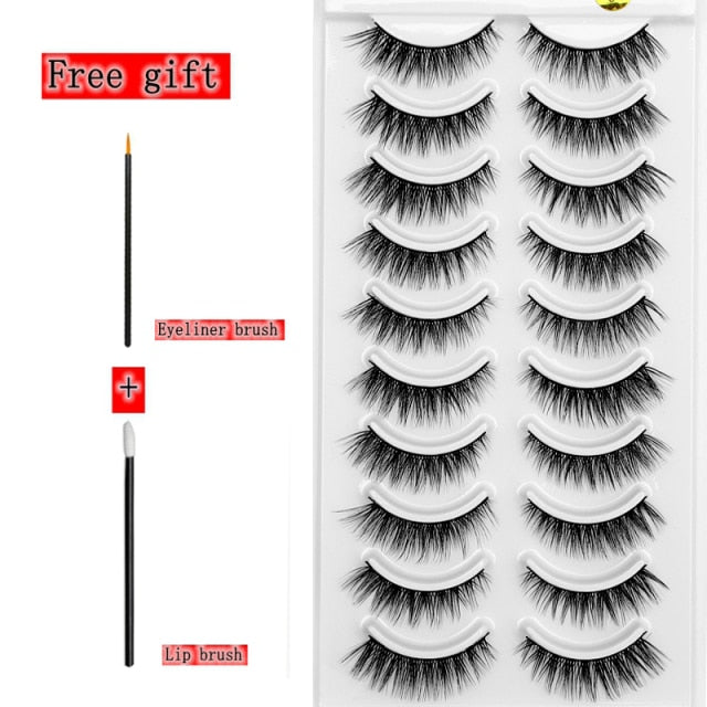 2-10 Pairs 3D Mink Lashes Natural Thick Long False Eyelashes Dramatic Volume Fake Lashes Makeup Eyelash Extension Silk Eyelashes
