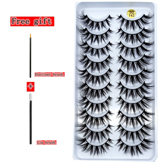 2-10 Pairs 3D Mink Lashes Natural Thick Long False Eyelashes Dramatic Volume Fake Lashes Makeup Eyelash Extension Silk Eyelashes