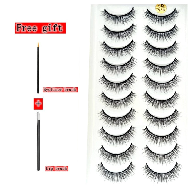 2-10 Pairs 3D Mink Lashes Natural Thick Long False Eyelashes Dramatic Volume Fake Lashes Makeup Eyelash Extension Silk Eyelashes
