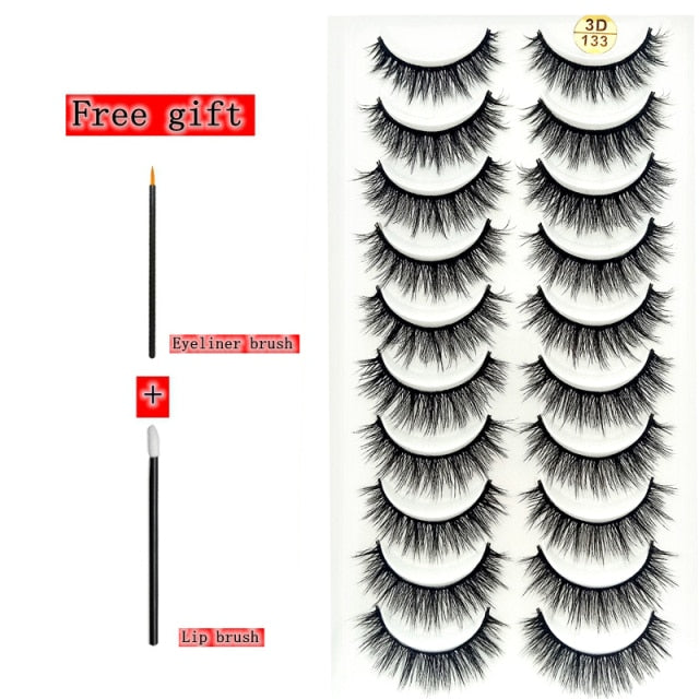 2-10 Pairs 3D Mink Lashes Natural Thick Long False Eyelashes Dramatic Volume Fake Lashes Makeup Eyelash Extension Silk Eyelashes