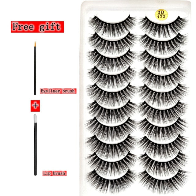 2-10 Pairs 3D Mink Lashes Natural Thick Long False Eyelashes Dramatic Volume Fake Lashes Makeup Eyelash Extension Silk Eyelashes
