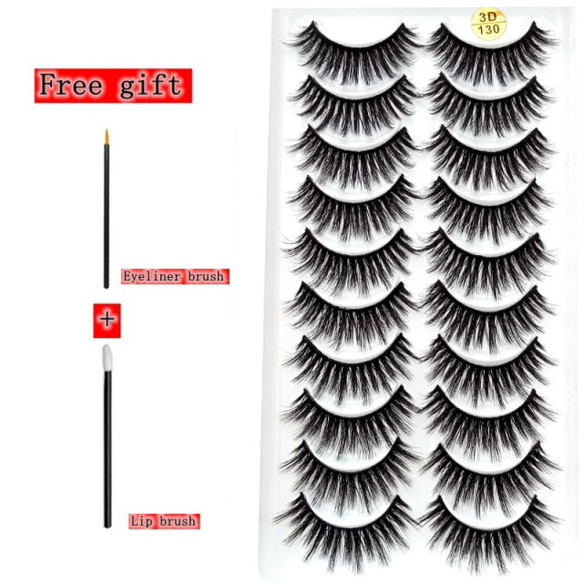 2-10 Pairs 3D Mink Lashes Natural Thick Long False Eyelashes Dramatic Volume Fake Lashes Makeup Eyelash Extension Silk Eyelashes