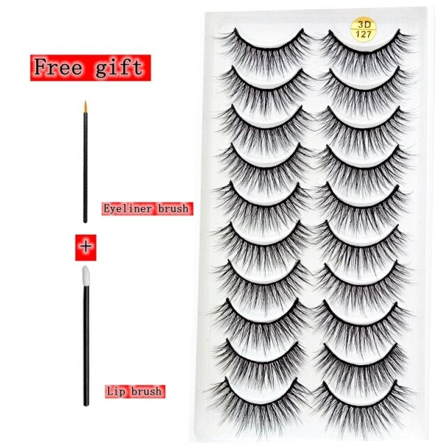 2-10 Pairs 3D Mink Lashes Natural Thick Long False Eyelashes Dramatic Volume Fake Lashes Makeup Eyelash Extension Silk Eyelashes
