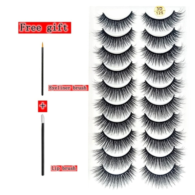 2-10 Pairs 3D Mink Lashes Natural Thick Long False Eyelashes Dramatic Volume Fake Lashes Makeup Eyelash Extension Silk Eyelashes