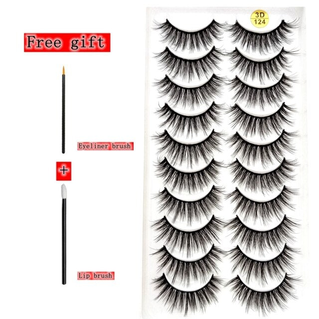 2-10 Pairs 3D Mink Lashes Natural Thick Long False Eyelashes Dramatic Volume Fake Lashes Makeup Eyelash Extension Silk Eyelashes