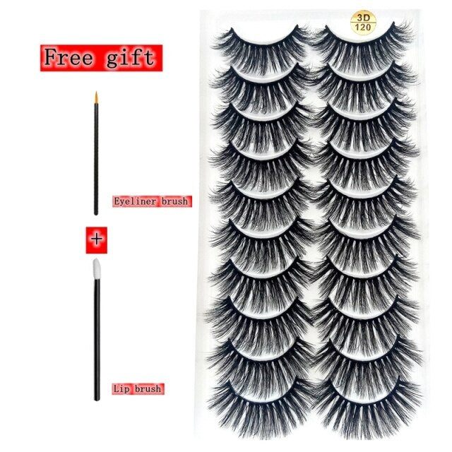 2-10 Pairs 3D Mink Lashes Natural Thick Long False Eyelashes Dramatic Volume Fake Lashes Makeup Eyelash Extension Silk Eyelashes
