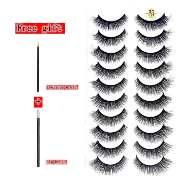 2-10 Pairs 3D Mink Lashes Natural Thick Long False Eyelashes Dramatic Volume Fake Lashes Makeup Eyelash Extension Silk Eyelashes