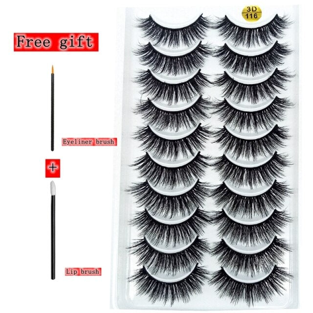 2-10 Pairs 3D Mink Lashes Natural Thick Long False Eyelashes Dramatic Volume Fake Lashes Makeup Eyelash Extension Silk Eyelashes