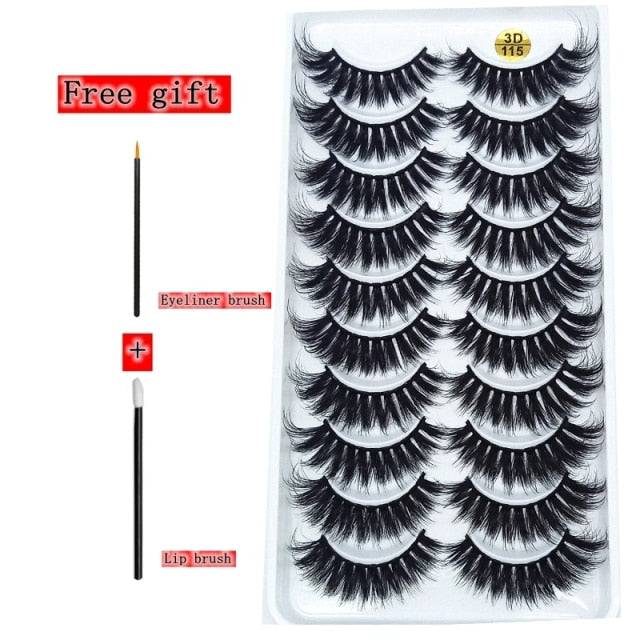 2-10 Pairs 3D Mink Lashes Natural Thick Long False Eyelashes Dramatic Volume Fake Lashes Makeup Eyelash Extension Silk Eyelashes