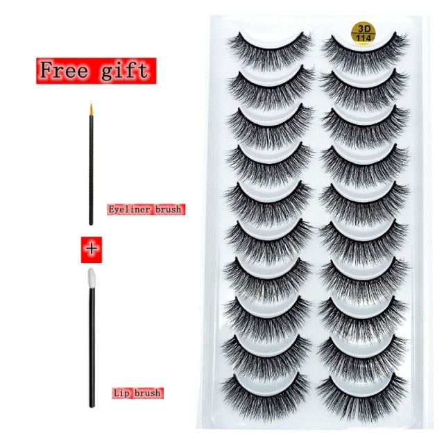2-10 Pairs 3D Mink Lashes Natural Thick Long False Eyelashes Dramatic Volume Fake Lashes Makeup Eyelash Extension Silk Eyelashes
