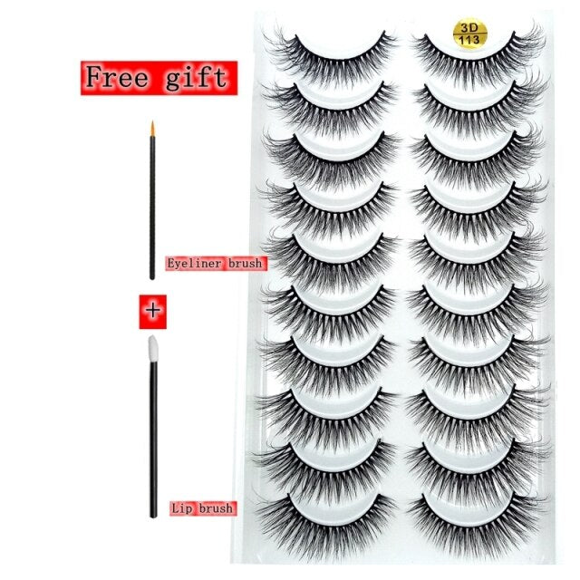 2-10 Pairs 3D Mink Lashes Natural Thick Long False Eyelashes Dramatic Volume Fake Lashes Makeup Eyelash Extension Silk Eyelashes