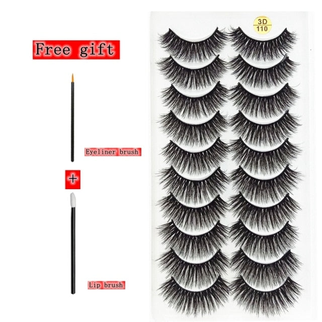 2-10 Pairs 3D Mink Lashes Natural Thick Long False Eyelashes Dramatic Volume Fake Lashes Makeup Eyelash Extension Silk Eyelashes
