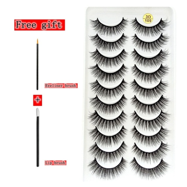 2-10 Pairs 3D Mink Lashes Natural Thick Long False Eyelashes Dramatic Volume Fake Lashes Makeup Eyelash Extension Silk Eyelashes