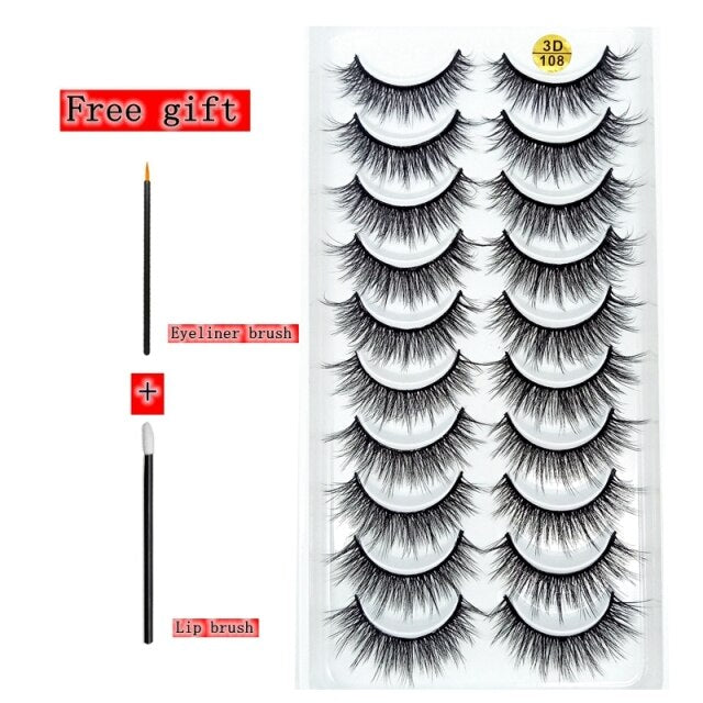 2-10 Pairs 3D Mink Lashes Natural Thick Long False Eyelashes Dramatic Volume Fake Lashes Makeup Eyelash Extension Silk Eyelashes