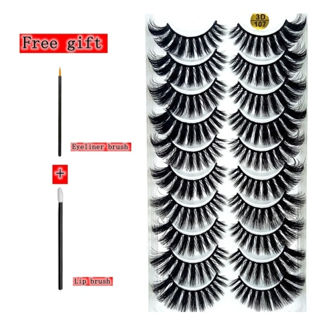 2-10 Pairs 3D Mink Lashes Natural Thick Long False Eyelashes Dramatic Volume Fake Lashes Makeup Eyelash Extension Silk Eyelashes