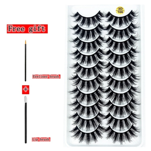 2-10 Pairs 3D Mink Lashes Natural Thick Long False Eyelashes Dramatic Volume Fake Lashes Makeup Eyelash Extension Silk Eyelashes