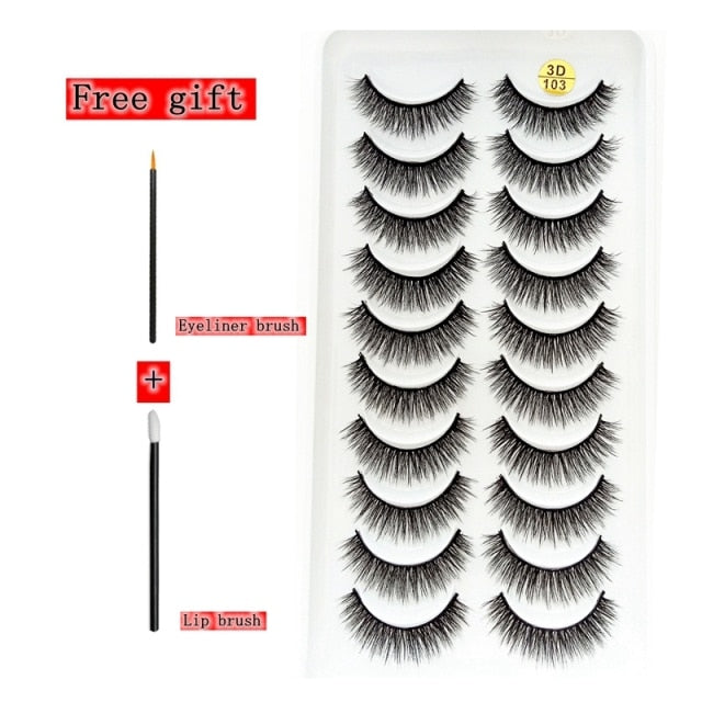 2-10 Pairs 3D Mink Lashes Natural Thick Long False Eyelashes Dramatic Volume Fake Lashes Makeup Eyelash Extension Silk Eyelashes