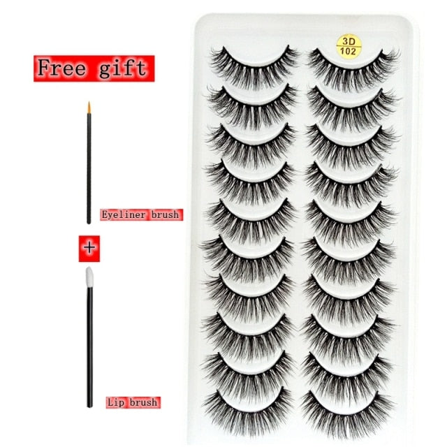 2-10 Pairs 3D Mink Lashes Natural Thick Long False Eyelashes Dramatic Volume Fake Lashes Makeup Eyelash Extension Silk Eyelashes