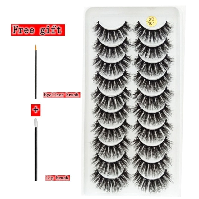 2-10 Pairs 3D Mink Lashes Natural Thick Long False Eyelashes Dramatic Volume Fake Lashes Makeup Eyelash Extension Silk Eyelashes