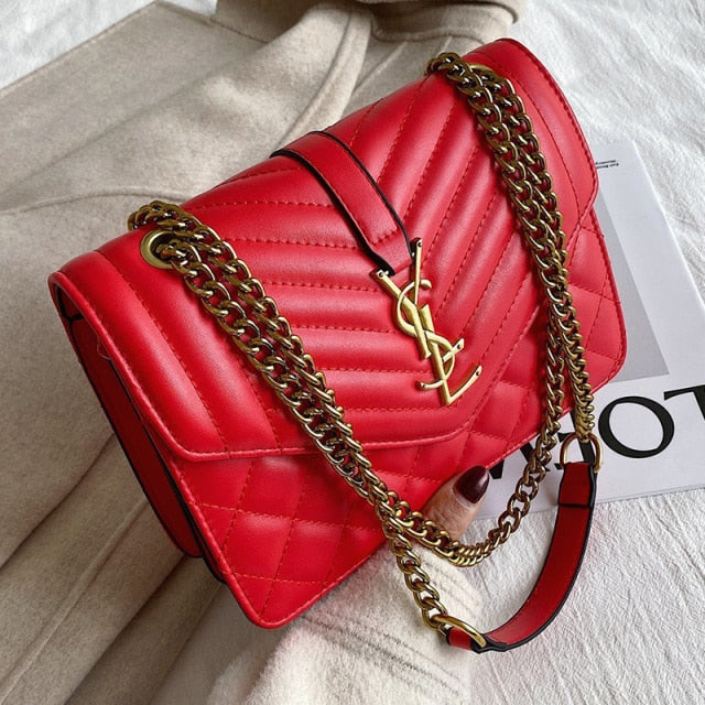 Tote Bags for Women Chain Crossbody Bag Diamond Lattice Shoulder Bag Female Large Leather Plaid Shopper Handbags