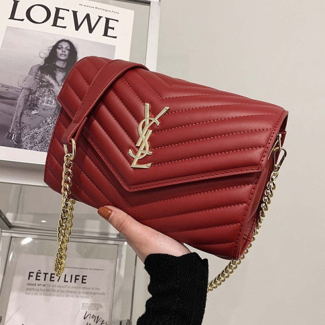 Tote Bags for Women Chain Crossbody Bag Diamond Lattice Shoulder Bag Female Large Leather Plaid Shopper Handbags