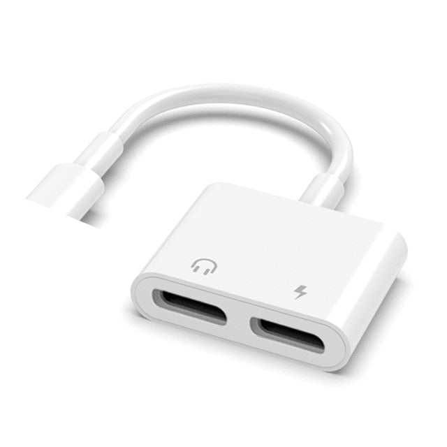 2 in 1 3.5mm Audio Headphone AUX Adapter Charger Cable iphone Adapter For iPhone 11 12 Pro Max Aux Jack Cord Charger Audio Cable