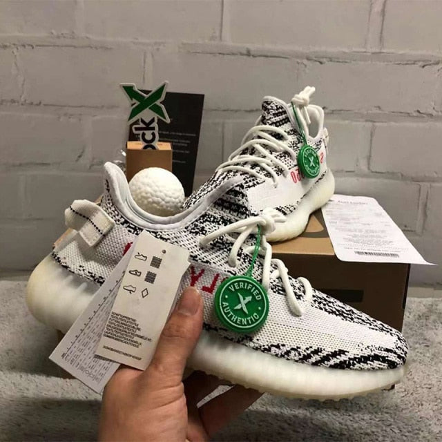 Zapatillas Yeezzzy 350 V2 Men Women Running Shoes Tail light 3M Static Reflective Black white Zebra Sport shoes Top Quality