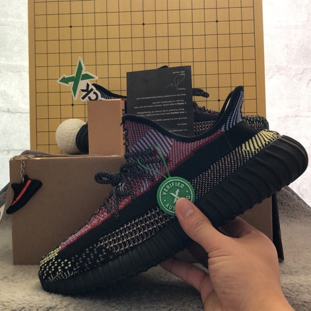 Zapatillas Yeezzzy 350 V2 Men Women Running Shoes Tail light 3M Static Reflective Black white Zebra Sport shoes Top Quality
