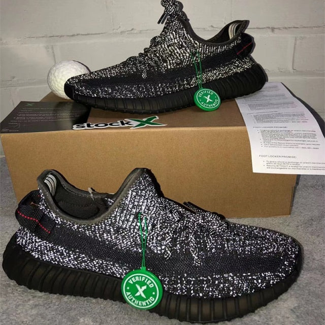 Zapatillas Yeezzzy 350 V2 Men Women Running Shoes Tail light 3M Static Reflective Black white Zebra Sport shoes Top Quality
