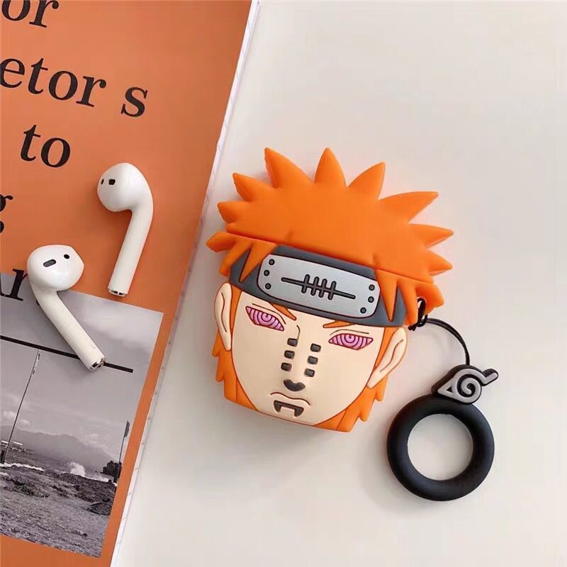 3D Japan Anime Cartoon NARUTO Kakashi Sasuke pain Gaara bluetooth headset Silicone case for airpods 1 2 Wireless charging cover