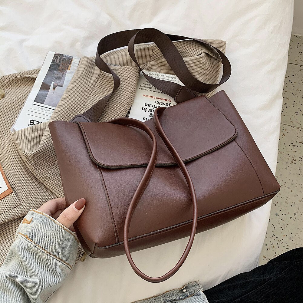 Big Capacity PU Leather Handbag Bags for Women 2021 Tend Branded Large Shoulder Handbags Women's Crossbody Purses