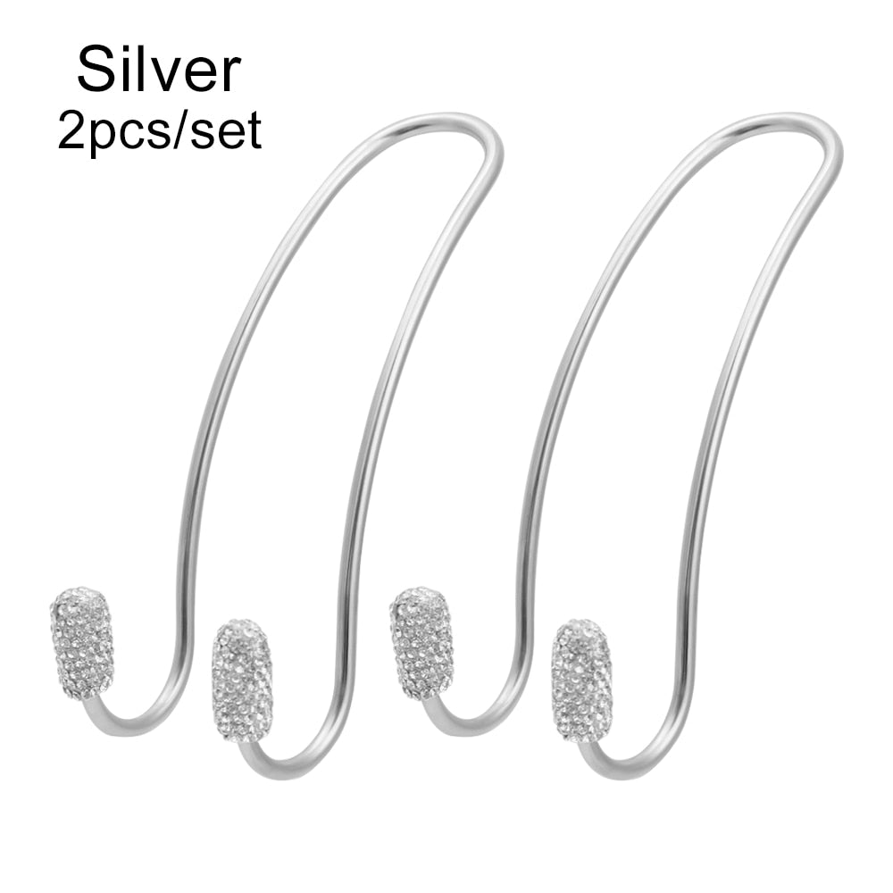 2 Pack Universal Seat Back Organizers Bling Diamond Car Headrest Bag Hangers Strong Durable Auto Back Seat Storage Hooks